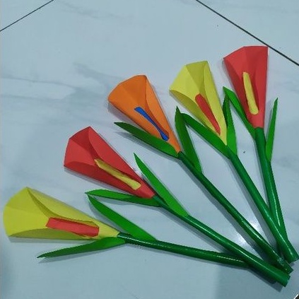 bunga kertas origami - prakarya - kerajinan tangan - bunga dari kertas origami