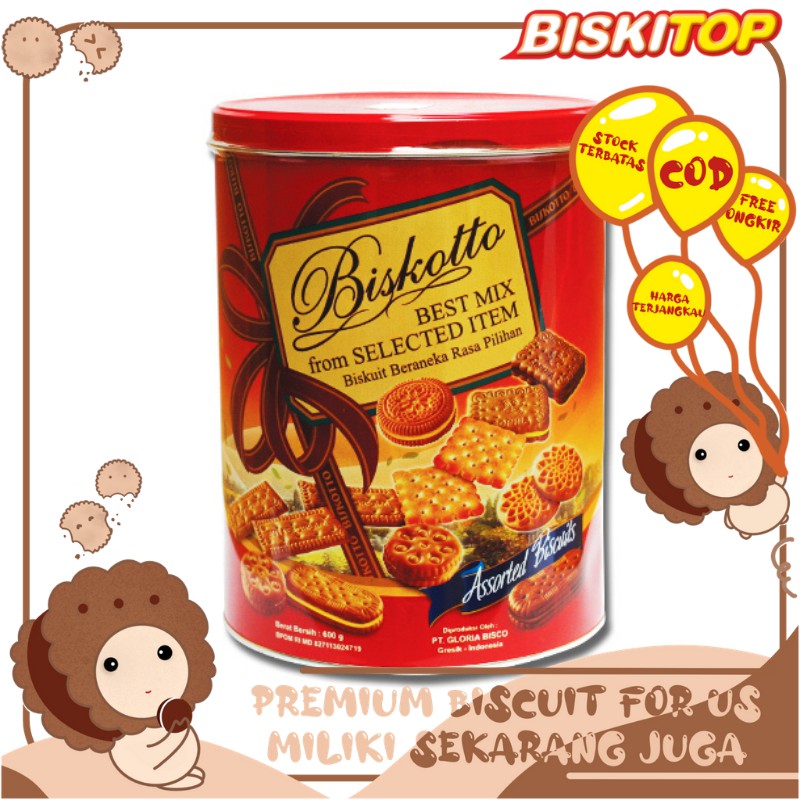

BISKITOP - BEST MIX 600gr Biskuit Kaleng Lebaran Biskuit Waffer Cream Sandwich Biscuit Parcel Murah