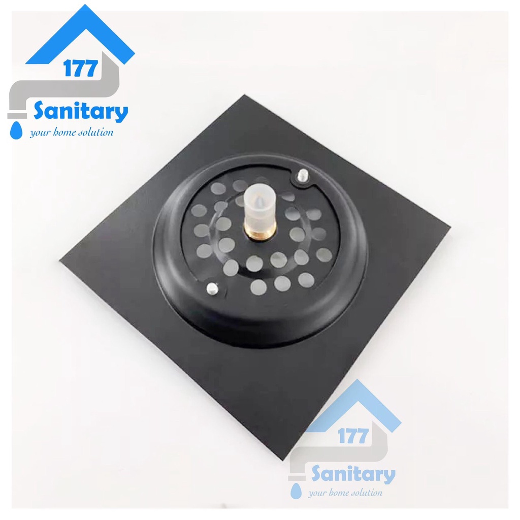 Saringan got injak stainless HITAM SG88-floor drain tekan push pencet black matte stenlis injek pembuangan mandi anti kecoa tikus