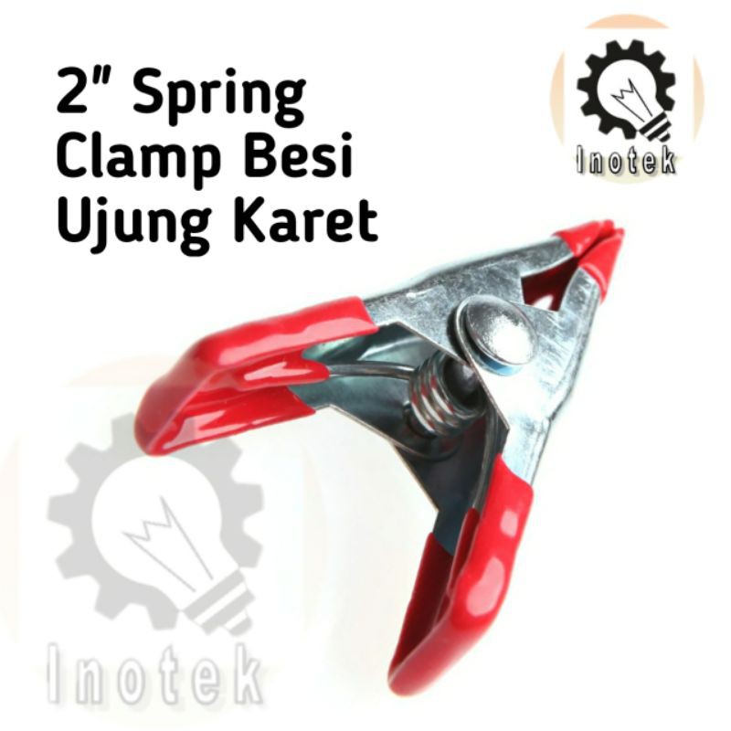 Spring Clamp 2 Inchi Besi Ujung Karet Anti Slip Klem Jepit 2 In