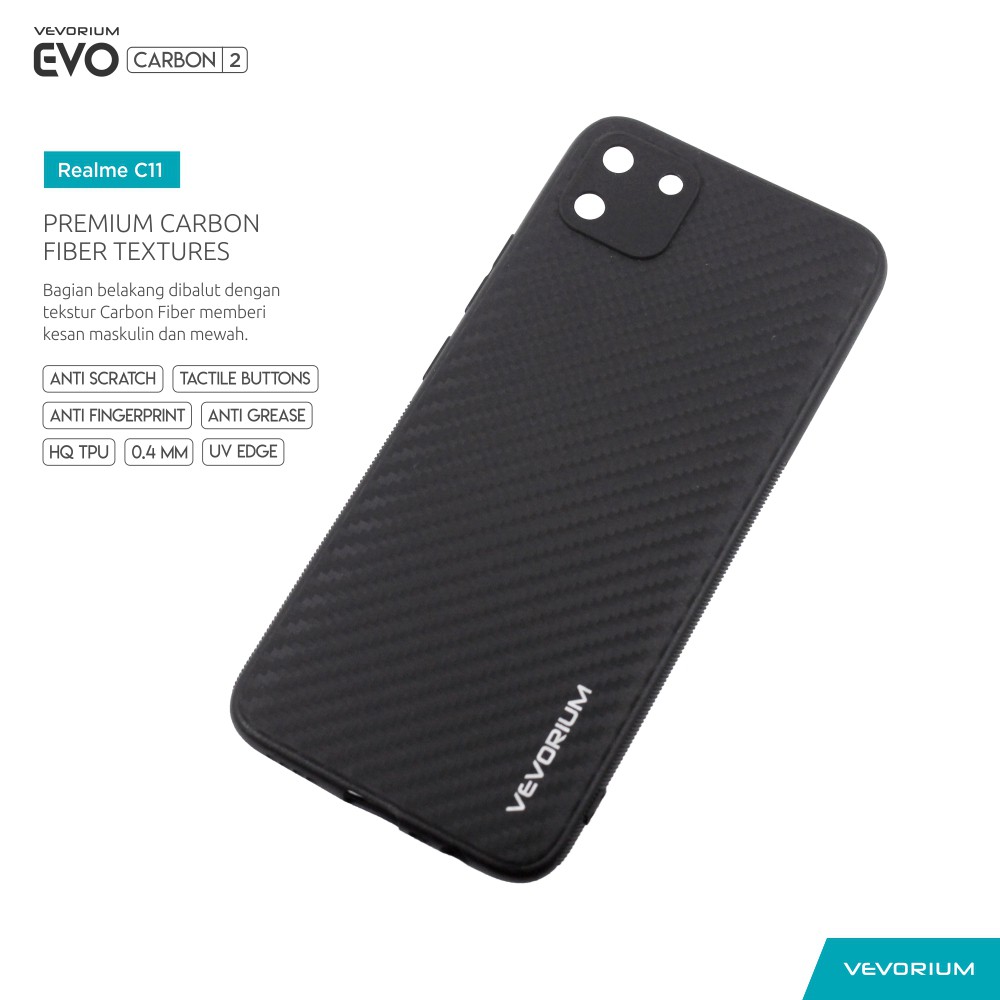 VEVORIUM EVO CARBON Realme C11 Soft Case Softcase Tekstur Permanen