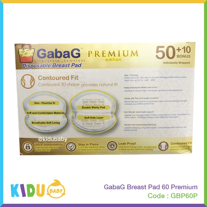 Breast Pad Slim Thin Ultra Soft by GabaG 50+10 / 30 / 56 / Satuan Premium Classic Kidu Baby