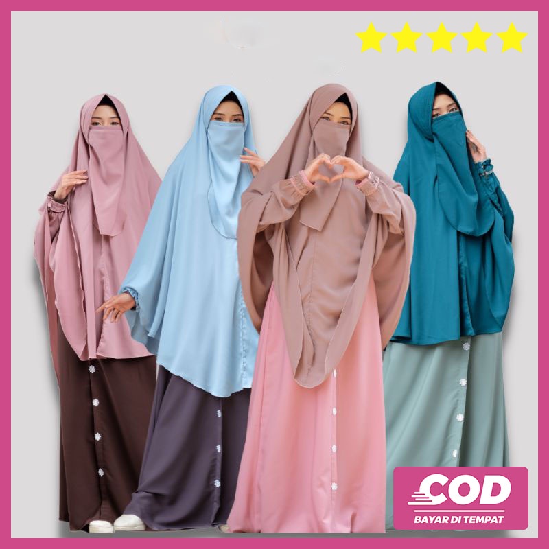 SETELAN BAJU GAMIS WANITA MUSLIMAH SET CADAR SYARI BUSUI MG034