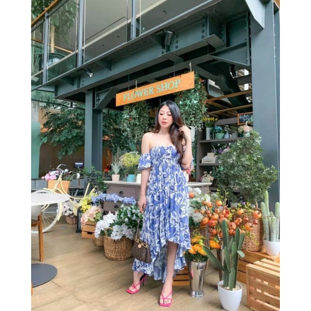 ELOUIS BOHEMIAN DRESS (DRESS FLORAL KOREAN VINTAGE STYLE )