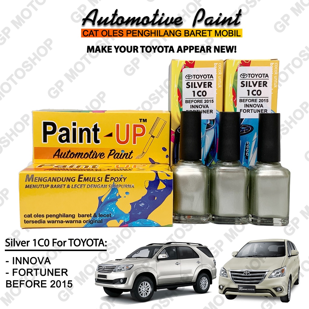 TOYOTA SILVER 1C0 CAT OLES PENGHILANG BARET MOBIL LECET GORES CAT SILVER METALIK INNOVA FORTUNER