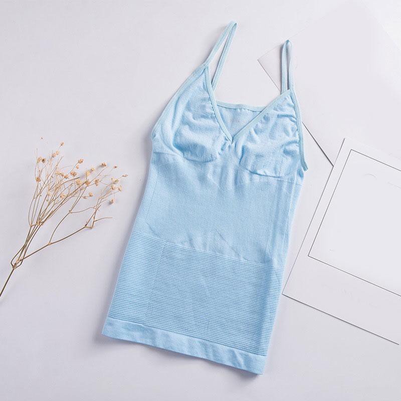 RV® Tank Top Korset Camisol  Wanita Lembut Pakaian Dalam Wanita Slim Cloth 1022-BLUE