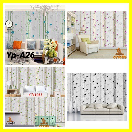 WALLPAPER DINDING 45 CM X10M / 9.5 M STIKER DINDING burung hijau