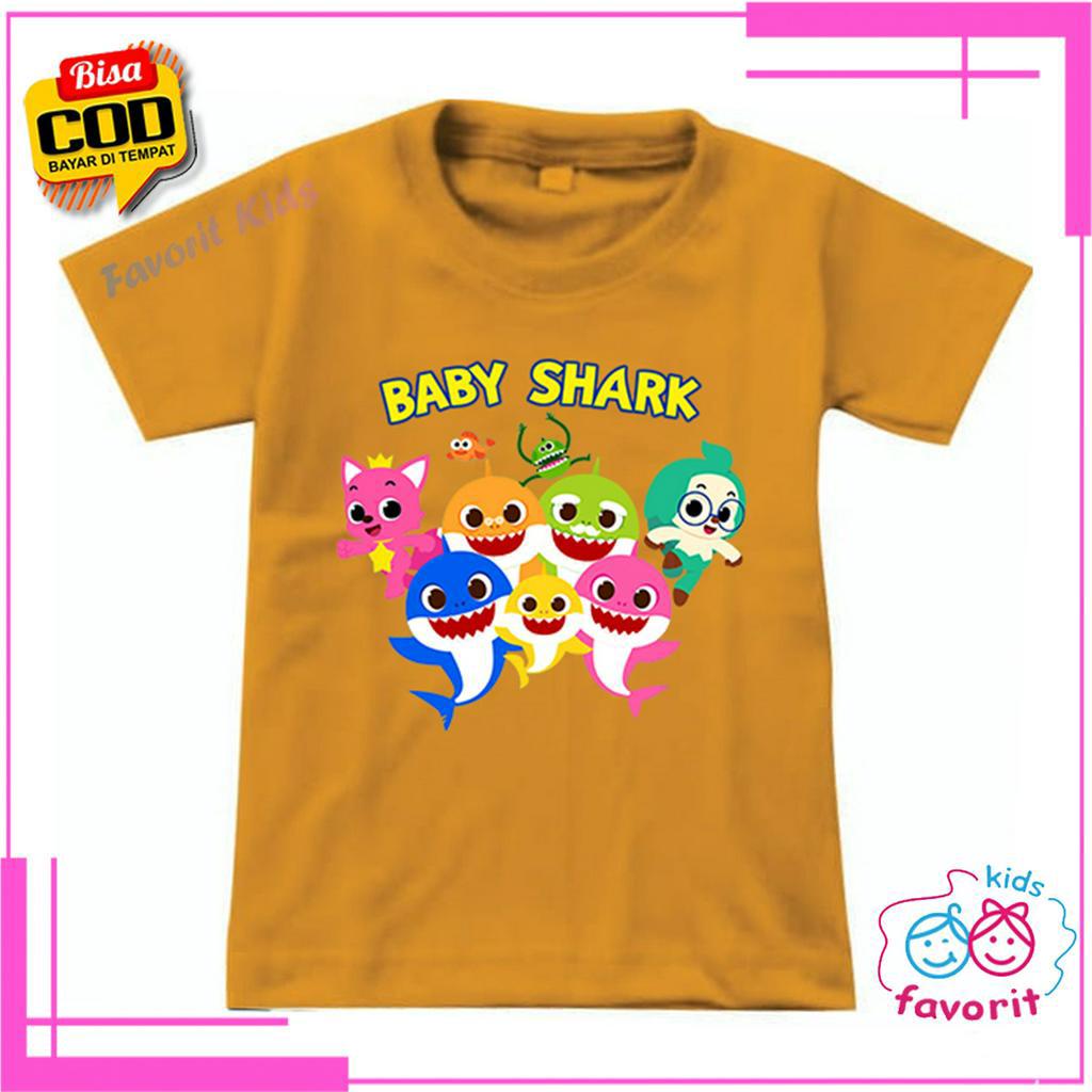 KAOS ANAK PEREMPUAN BABY SHARK KAOS OBLONG ANAK LENGAN PENDEK KARAKTER