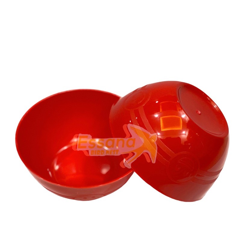 Gelas Minum Plastik _Piring Makan Bulat Plastik _Mangkok Makan Bulat Bakso Plastik_Sendok Makan Plastik_Terlaris Termurah Berkualitas ( 1pcs ) claris-Mangkok bulat merah