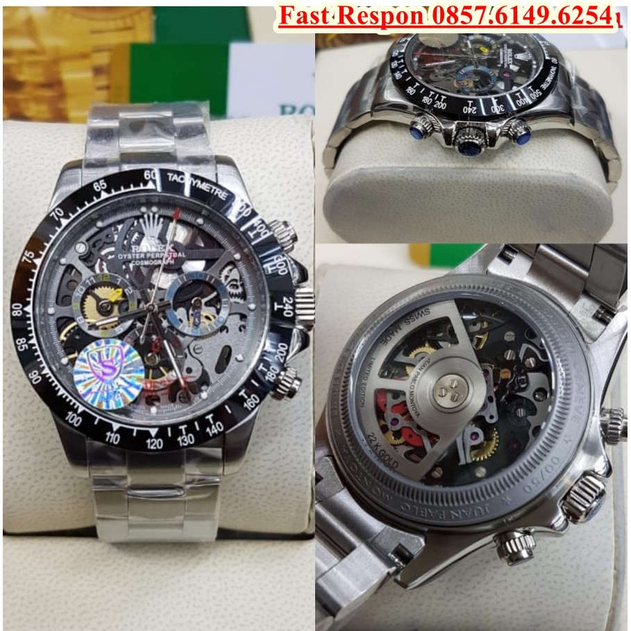 Cash Back Jam Tangan Rolex Daytona Montoya Silver Garansi 1th