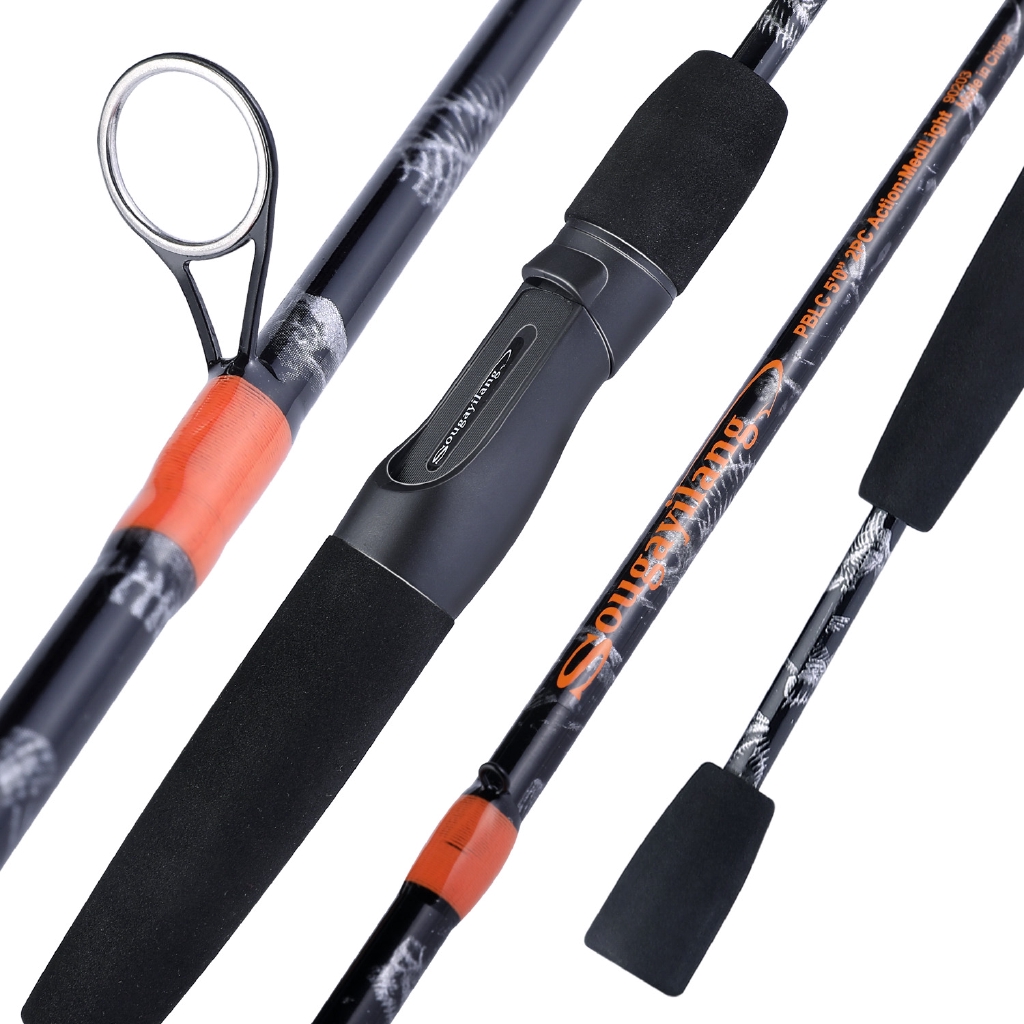 Sougayilang Ultralight Spinning/Casting 1.5m Fishing Rod Saltwater Pole 2 Section Fishing Tackle Memancing Pancing-Spinning Rod