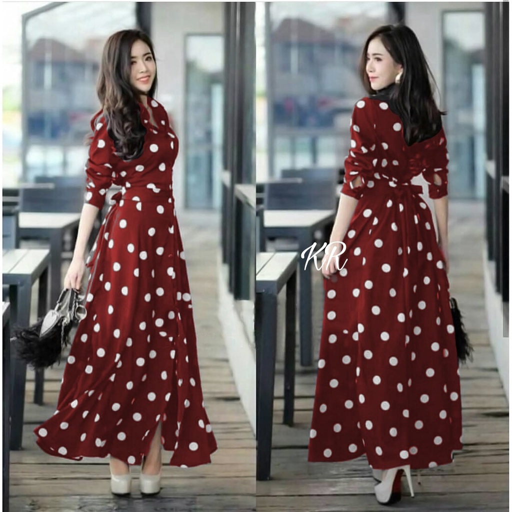 PAKAIAN WANITA DRESS ESTHER POLKA MONALISA BUSUI KR ADA VIDEO REAL PICT