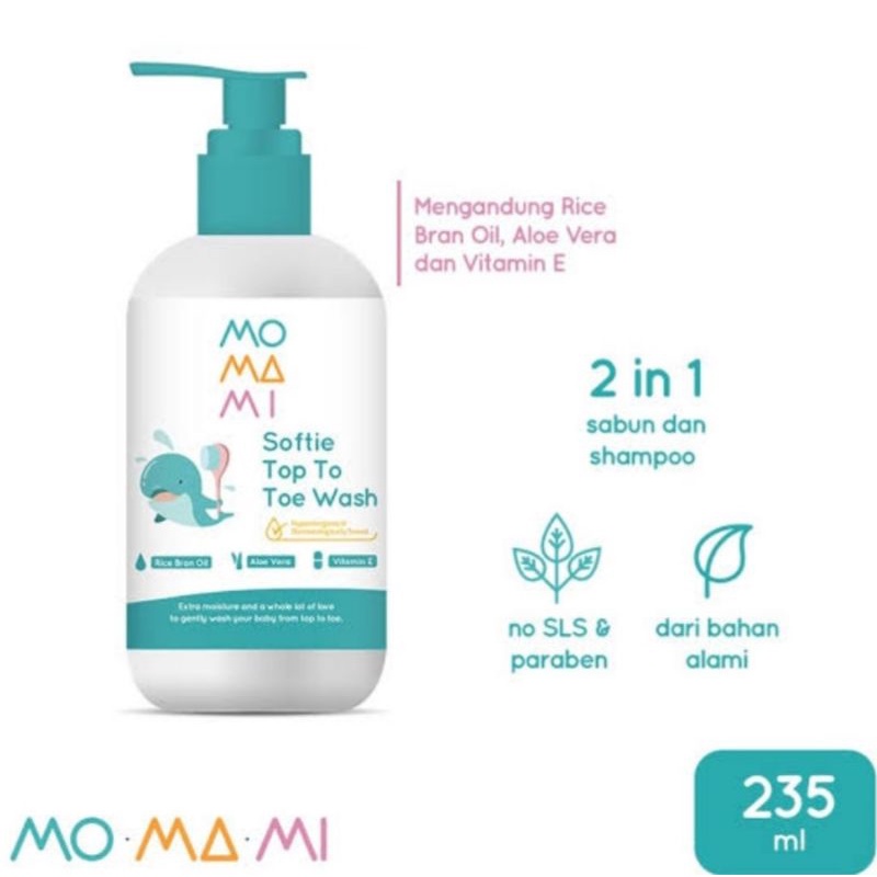 Momami softie top to toe wash pump 235ml