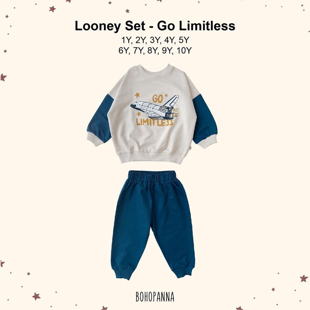 BOHOPANNA Looney Set Setelan Panjang Anak 1 - 10 Tahun