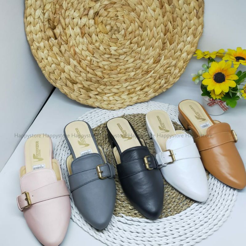 Flatshoes wanita anti slip - sepatu mules - sandal flat premium sol karet PD374