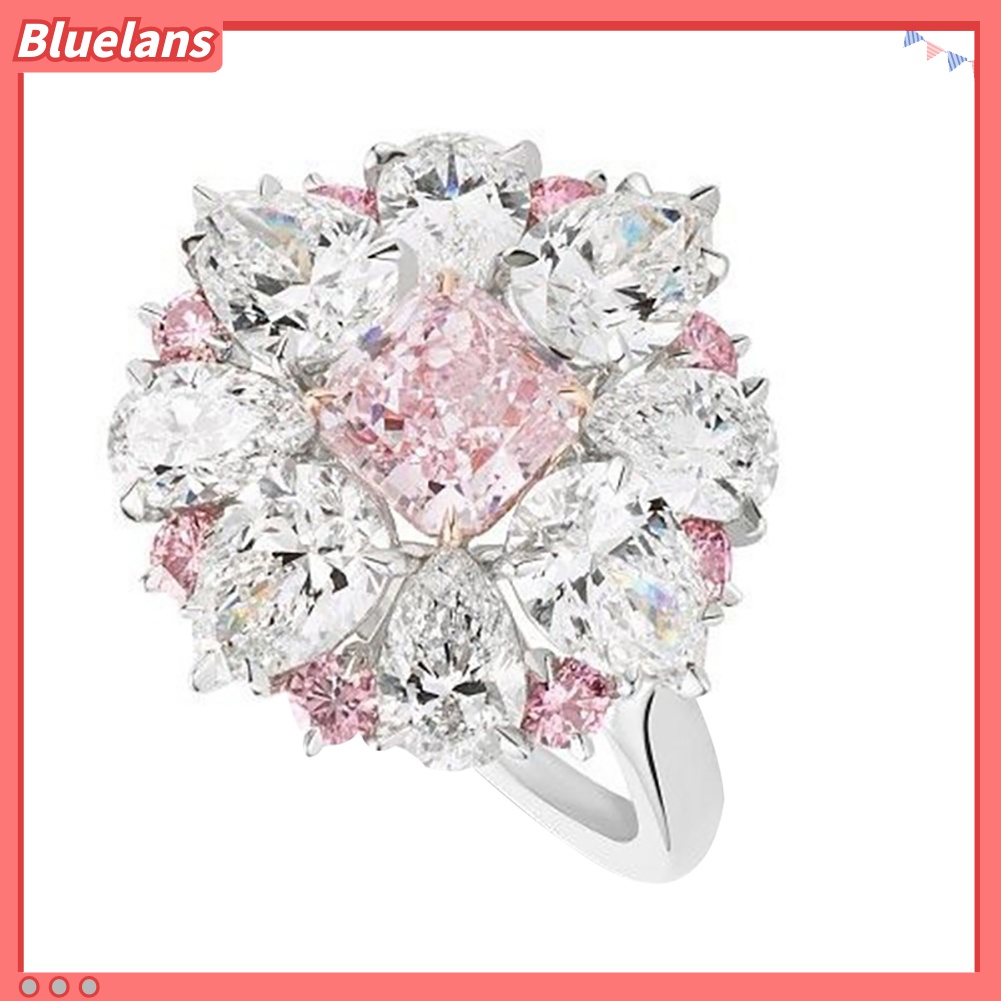 Cincin Cubic Zirconia Bentuk Bunga Untuk Wanita