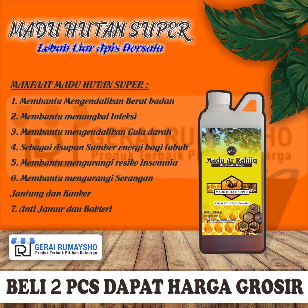 

MADU APIS DORSATA ORIGINAL MADU MURNI ASLI 100% ORIGINAL TANPA CAMPURAN 1KG