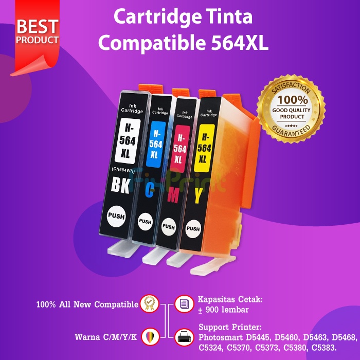 Tinta Compatible 564XL 564 Black Cyan Magenta Yellow