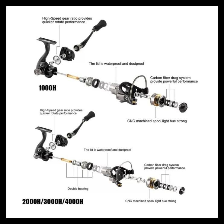 MURAH reel seaknight treant 2 II 2000H 2000 H power handle