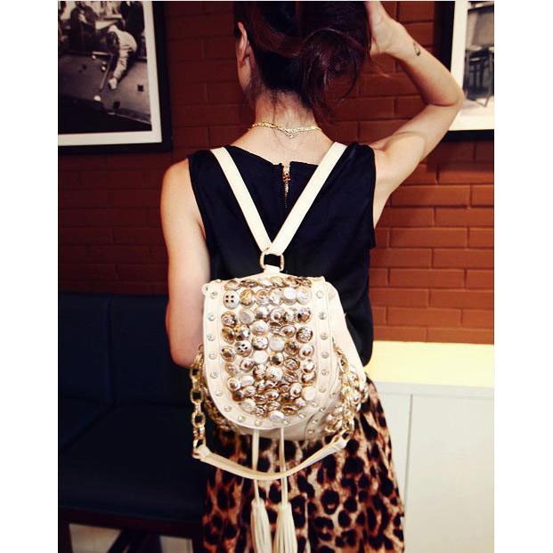 PROMOSI_Tas Ransel Hand Bag Impor Wanita LV98421 White (HARGA ASLI RP160.000)