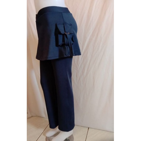 upayatoko/celana senam rok kantong wanita/ cbr rok kantong kargo item navy/clana olahraga-Navy