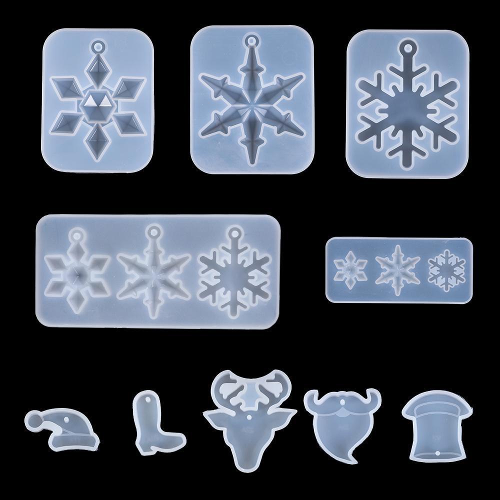 Solighter Snowflake Resin Cetakan DIY Dekorasi Rumah Kerajinan Epoxy Resin Mold