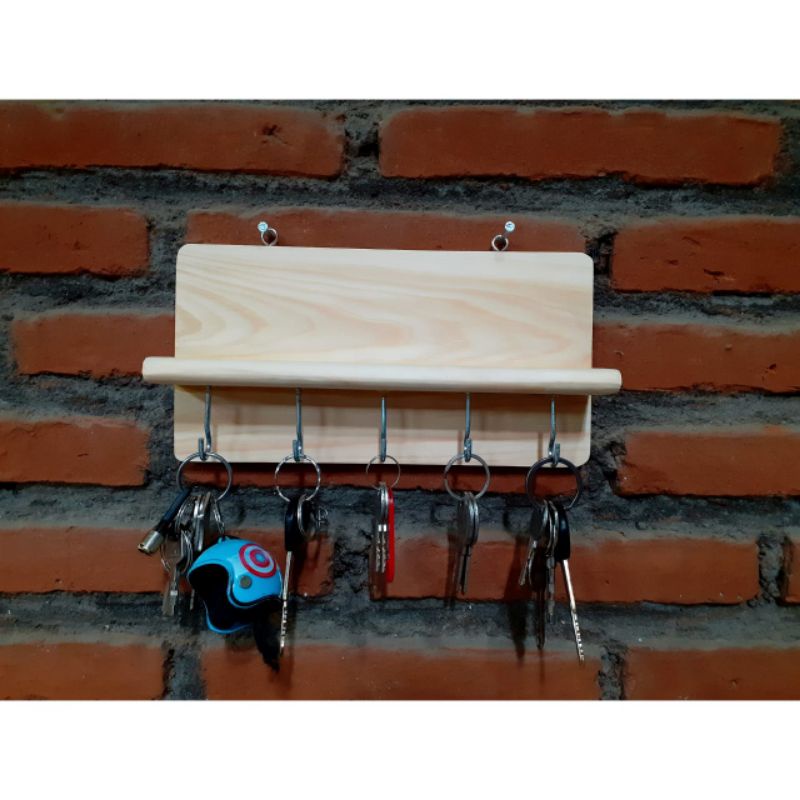 Tempat Gantungan Kunci  23x12cm / Rak Kunci / Rak kayu Serbaguna / Key Holder Mentah 23x12