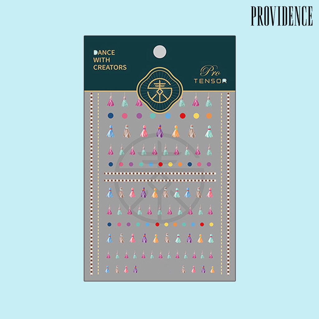 Providence Nail Stickers Tassel Pattern Self-Adhesive Vivid Images Cute Tassels Colored Dots Nail Art Decal for Manicure