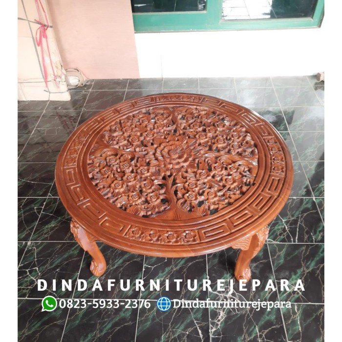 MEJA TAMU OSHIN FULL UKIRAN - MEJA TAMU UKIRAN BUNGA- MEJA TAMU UKIR