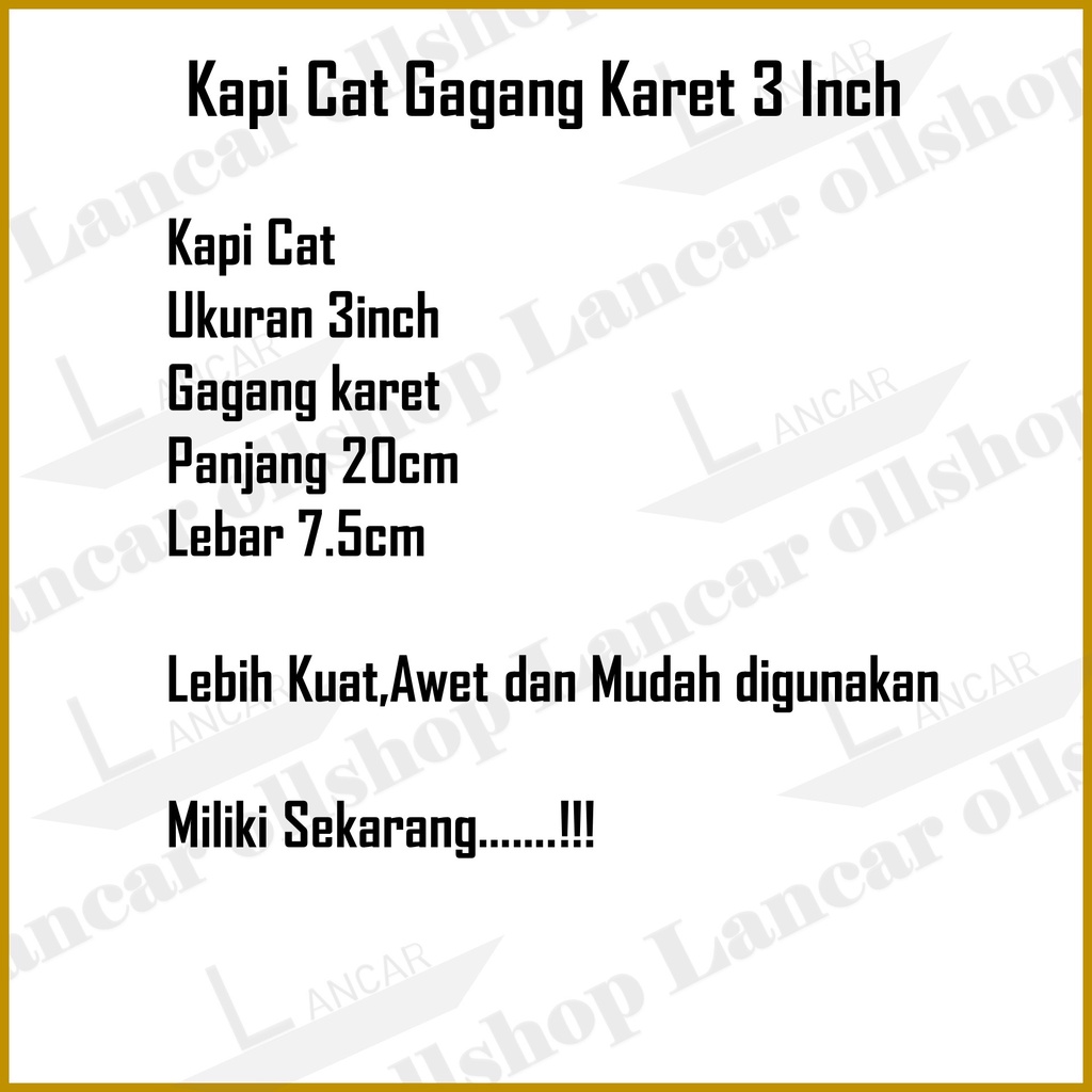 Kapi cat gagang karet 3 inch / Kape Cat