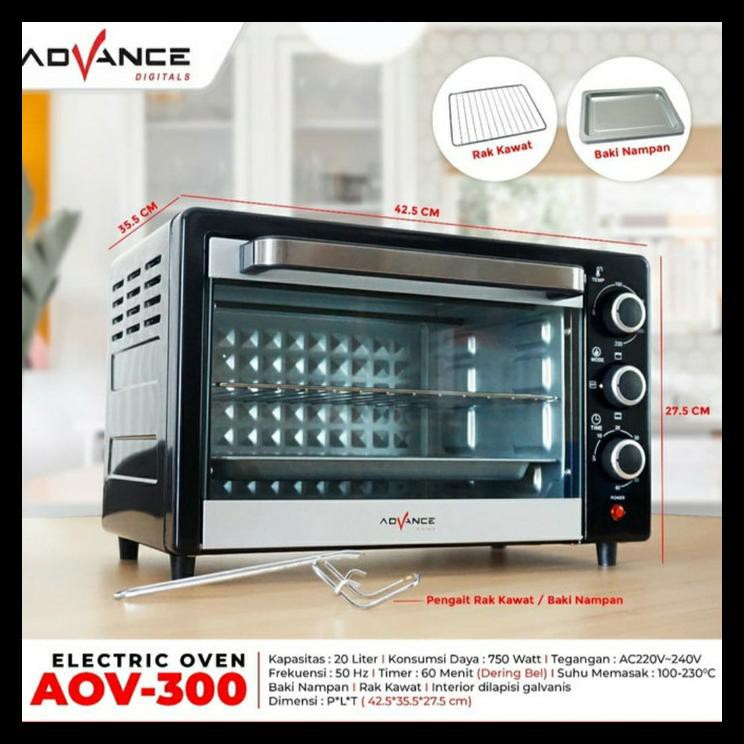 ADVANCE OVEN aov 300 20 LITER OVEN LISTRIK ELEKTRIK OVEN 20L AOV-300