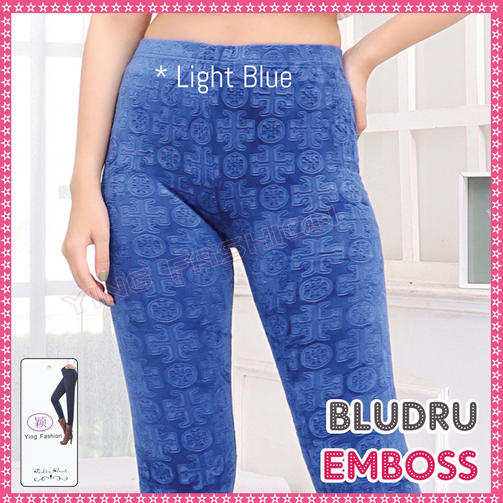 Legging bludru Embos TB / legging Emboss Wanita / Legging Wanita / bludru velvet