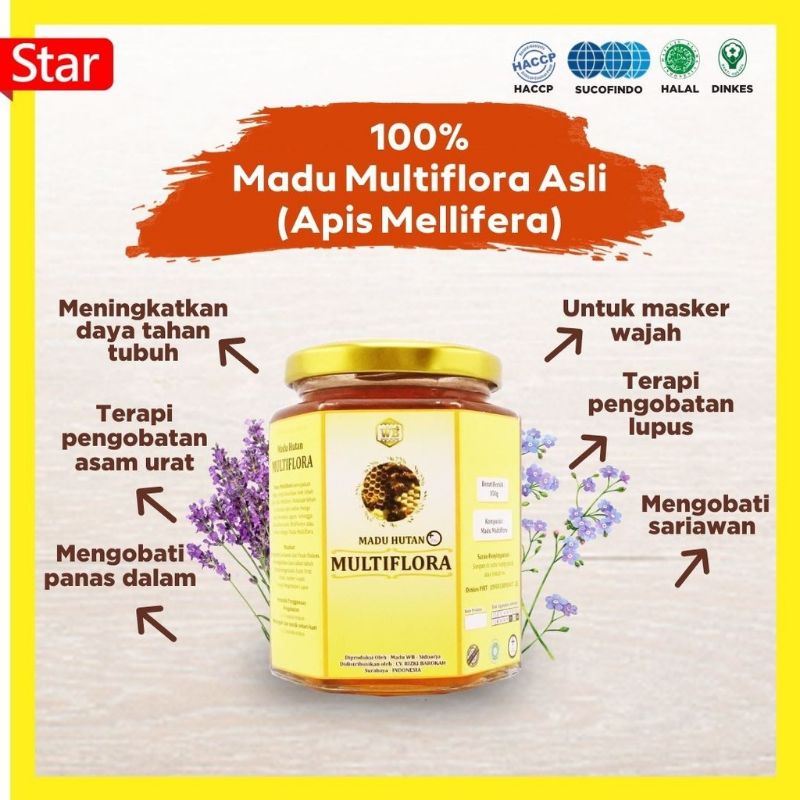 

Madu Multiflora / Lebah Apis Melifera - Garansi Murni & Asli 100% - Wild Bee-Kemasan Try Kit