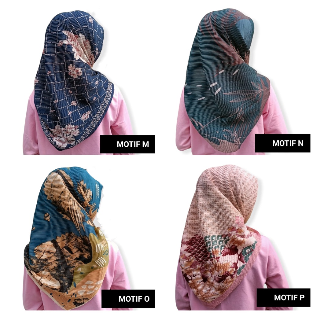 Segiempat Plisket Motif Voal Premium Jilbab Segi Empat