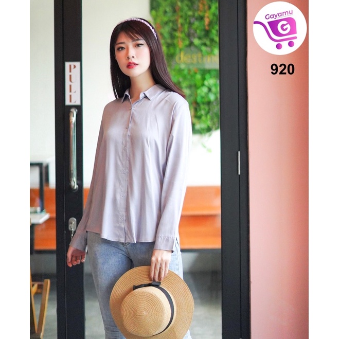 KEMEJA WANITA CASUAL LENGAN PANJANG LD 104CM-4