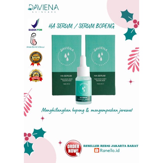 Jual (BEST SELLER) SERUM HA DAVIENA SKINCARE | SERUM BOPENG 20ML