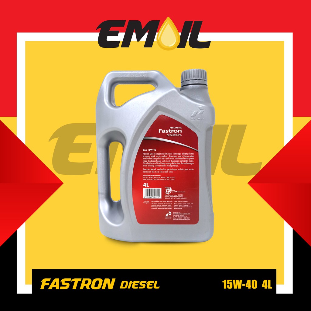 Oli pertamina fastron diesel sae 15w-40 API CI-4/ SL galon 4 liter