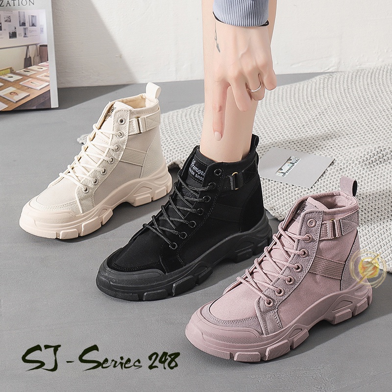 [MONA] Sepatu Sneakers Boots Wanita Casual Kualitas Import Premium - 248