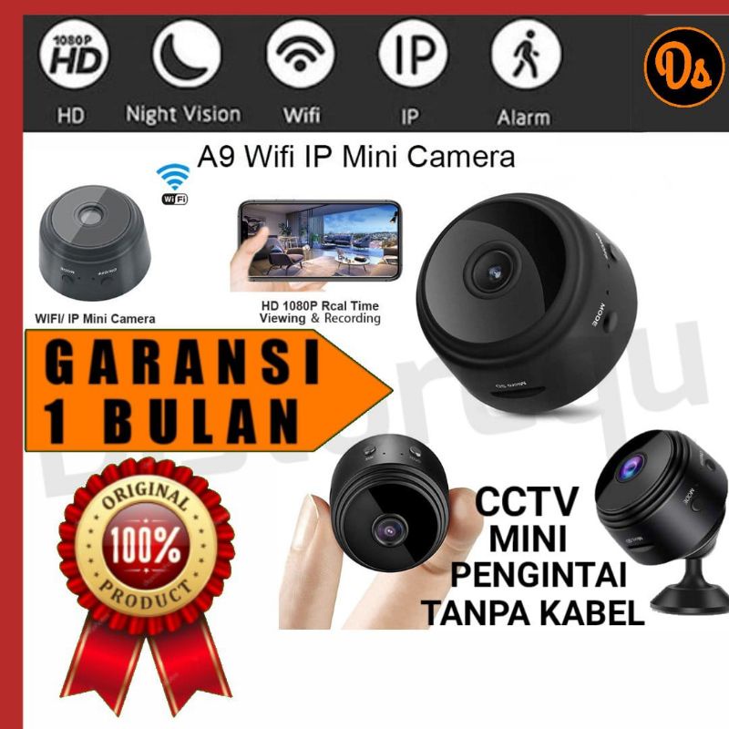 CCTV MINI ORIGINAL Mini WiFi IP Camera CCTV 1080P - A9 kamera cctv mini kamera cctv kecil cctv tersembunyi cctv kecil camera cctv kecil cctv hp cctv mini tanpa kabel cctv tanpa kabel cctv wifi kamera pengintai kamera tersembunyi spy camera 7RCC07BK