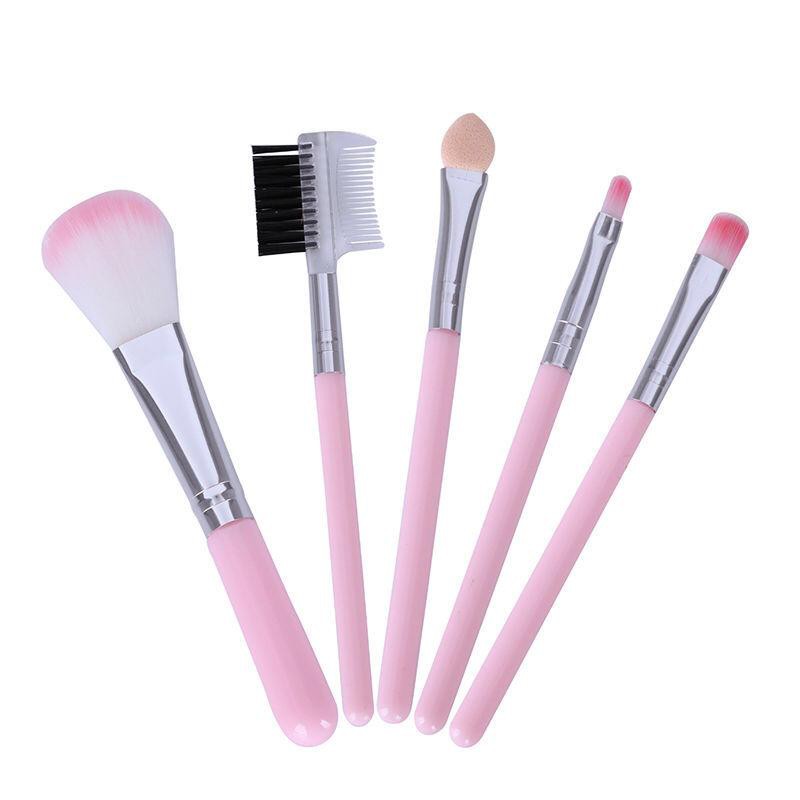 FAA21050 - 5 PCS BRUSH MAKE UP KIT PINK / BRUSH MAKEUP WANITA