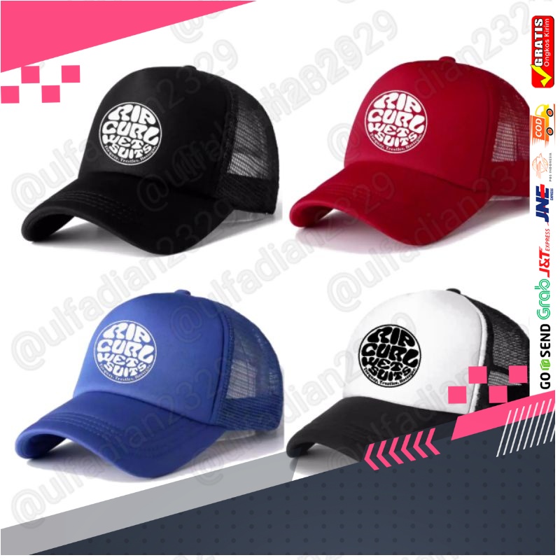 Topi Pria Dewasa Anak Wanita Trucker Jaring Ripcurl Edisi Ripcurl Hat Premium Import Casual Murah