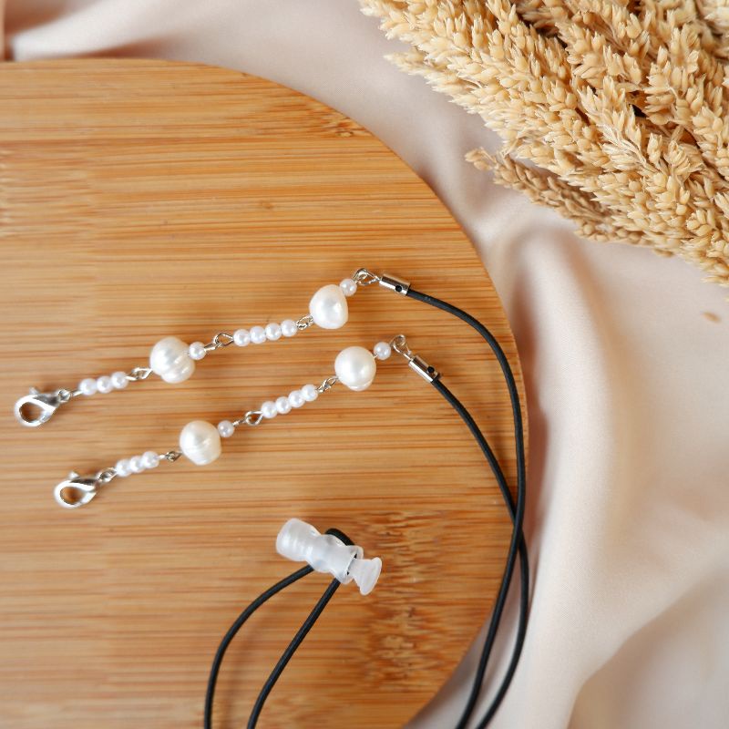 2 in 1 Strap & Konektor Masker Serut Tali MUTIARA ASLI TERMURAH