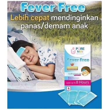 Pure Kids Fever Free / Pure Baby Obat Demam Anak / Plester Penurun Panas Cooling Patch Gel Plaster Dingin