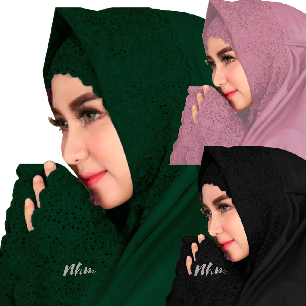 NHM Mukena Fatimah Bestseller, Mukena Dewasa Katun Renda