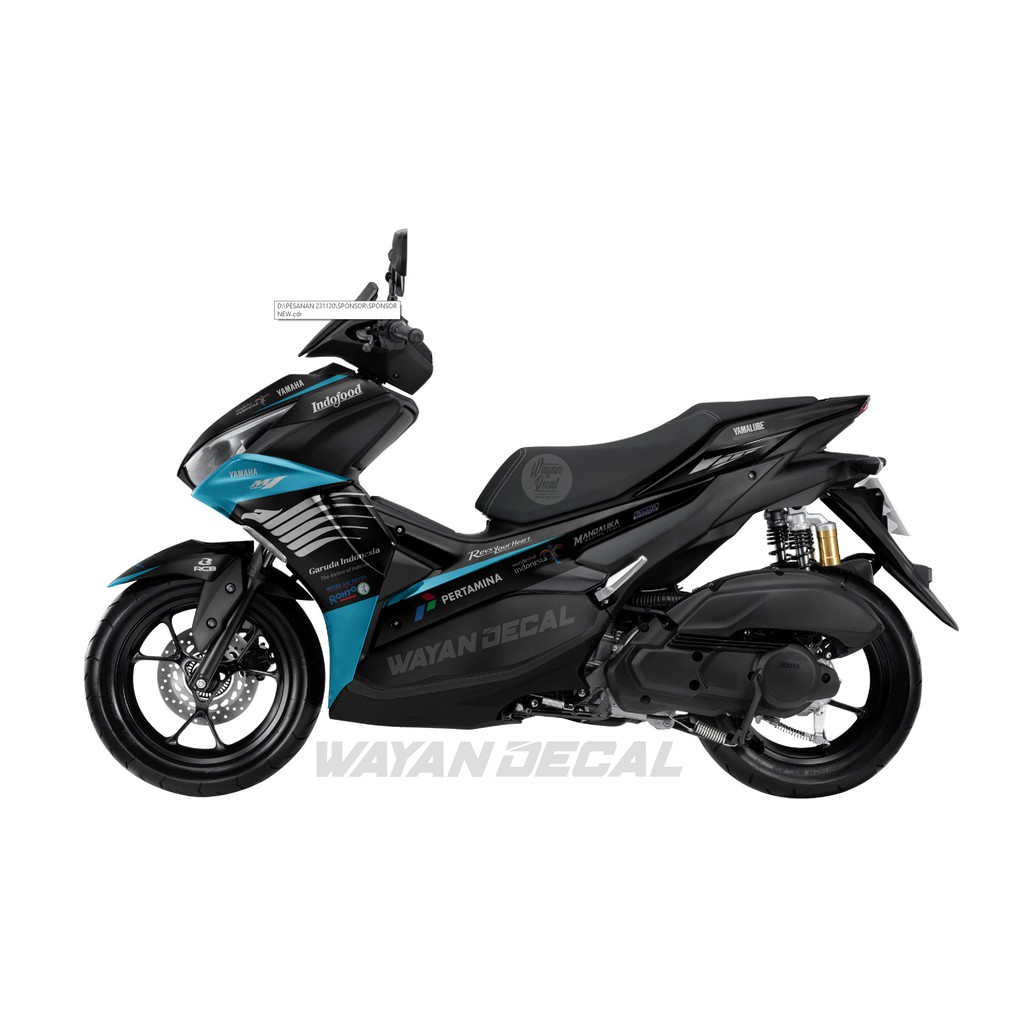 DECAL YAMAHA AEROX CONNECTED ABU HITAM