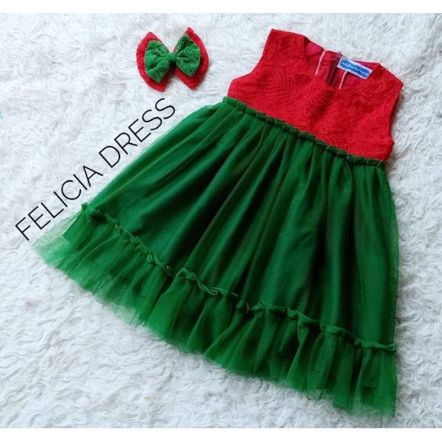 DRESS NATAL ANAK FELICIA TUTU DRESS COUPLE IBU DAN ANAK / BAJU NATAL ANAK PEREMPUAN