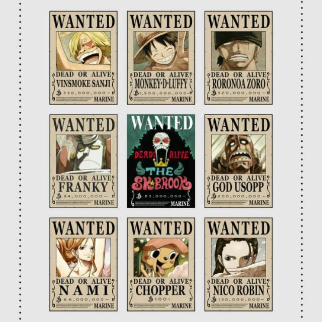 Promo Poster Bounty One Piece Mugiwara Crew Luffy Zoro Sanji Jinbei Shopee Indonesia