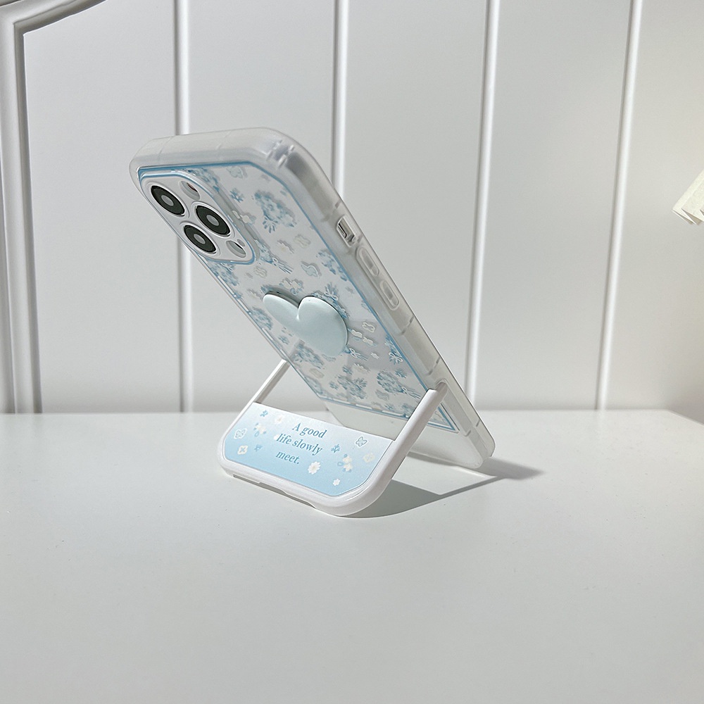 Case Pelindung Motif Bunga 3D Dengan Holder Untuk Iphone 11 8 7 Plus SE2 XS XR 12 13 PRO MAX