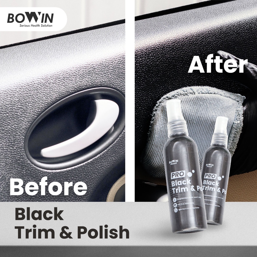 BOWIN Black Trim &amp; Polish 100mL (Penghitam Permanen Plastik Trim Dashboard)