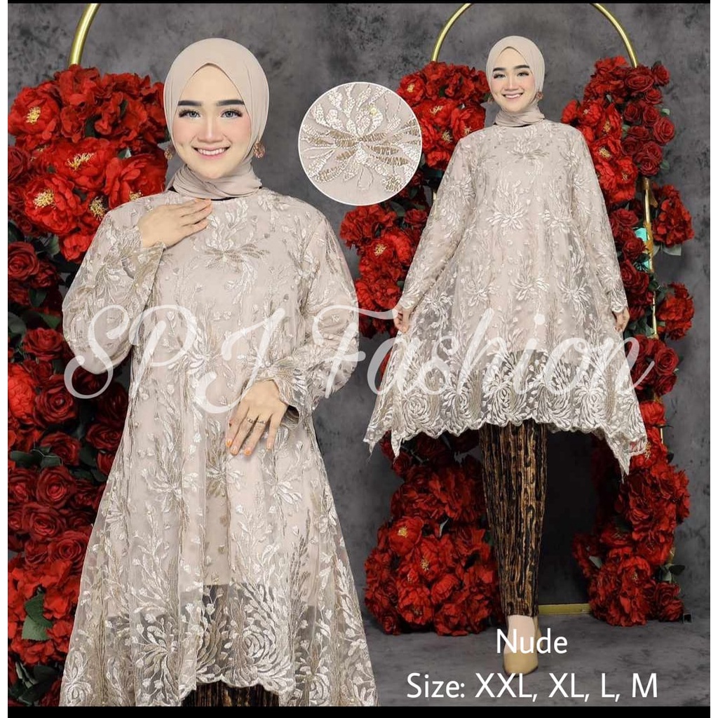 GRAND DESAIN SET TUNIK MAURI/MODERN STELAN TUNIK TERVIRAL/STELAN PESTA/STELAN LAMARAN/STELAN KONDANGAN/STELAN WISUDA/STELAN TUNIK MODERN BY SPJ_FASHION/TRENDY MODEL KEBAYA BEST SELLER